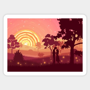 Valentine colorful landscape Sticker